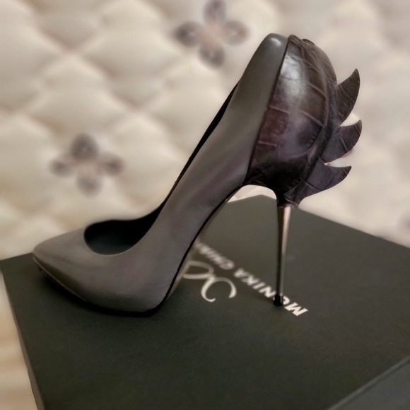 Monika Chiang Shoes - Monika Chiang croc pump with Metal detailing